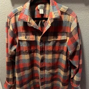 L.L. Bean Men's Multicolor Plaid Shirt 100% cotton heavyweight vintage workwear